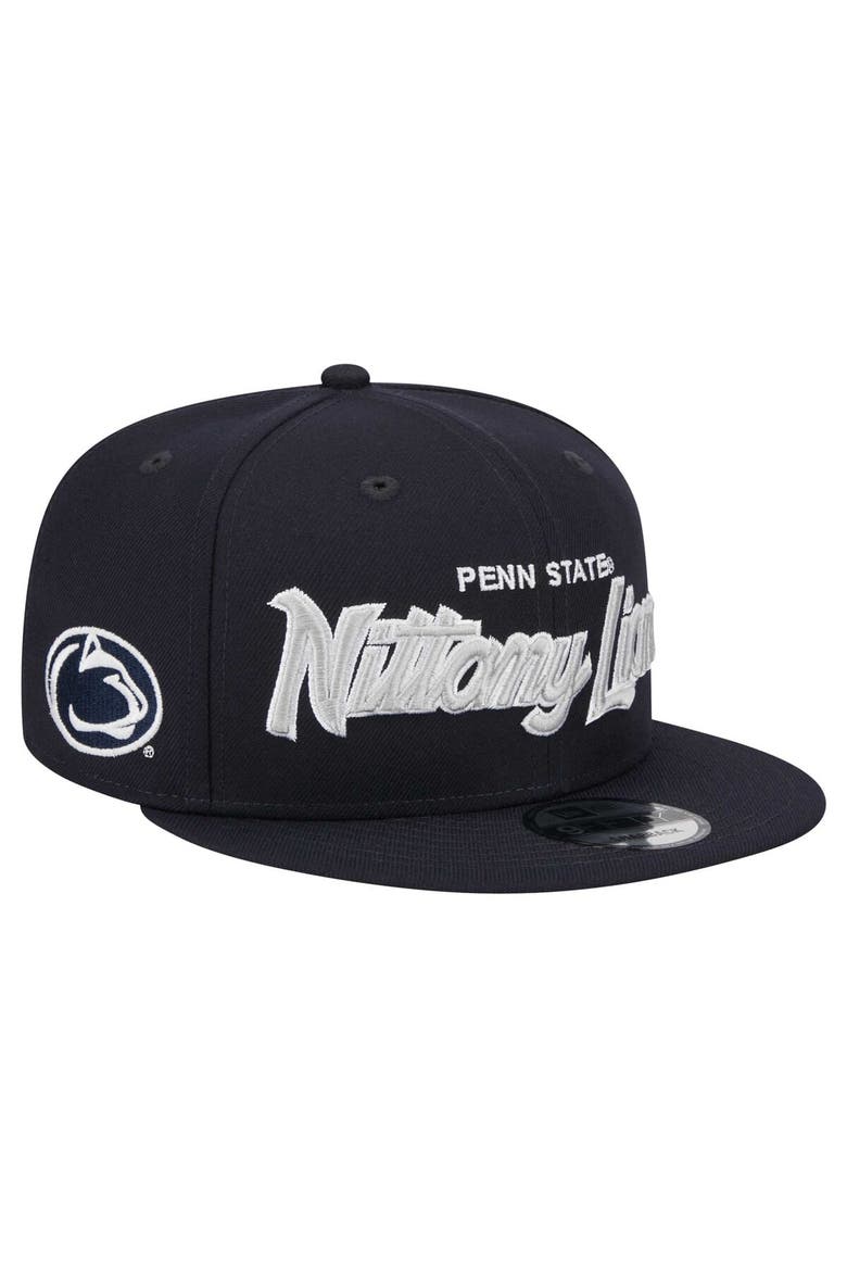 Men's New Era Navy Penn State Nittany Lions Team Script 9FIFTY Snapback Hat, Main, color, Navy