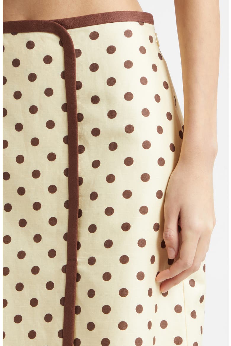 Bowie Polka Dot Pencil Skirt, Alternate, color, VANILLA/ CHOC