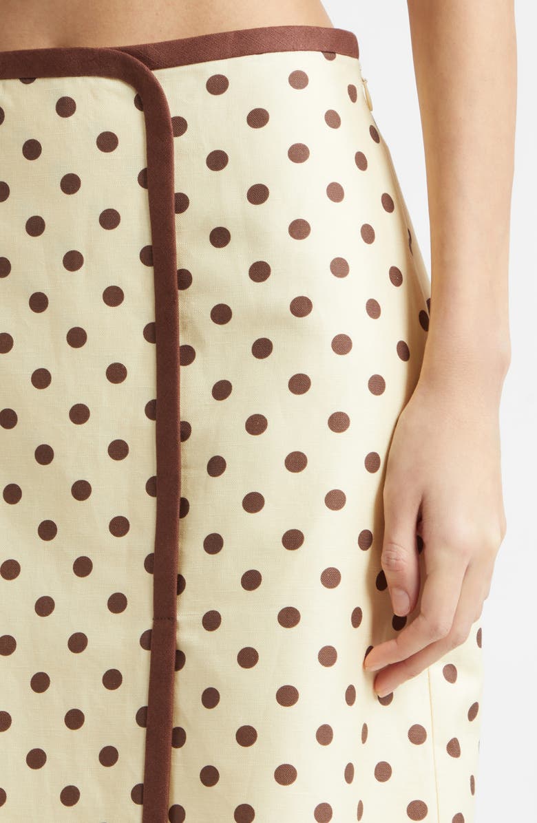 POSSE Bowie Polka Dot Pencil Skirt, Alternate, color, Vanilla/ Choc