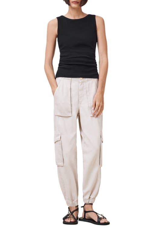 Allsaints Womens Black Katarina Straight-neck Sleeveless Cotton Tank In Black