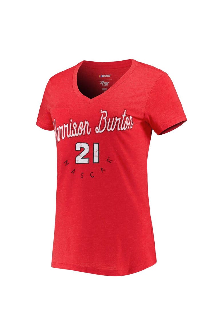 Women's G-III 4Her by Carl Banks Red Harrison Burton Bump & Run V-Neck T-Shirt, Alternate, color, Red