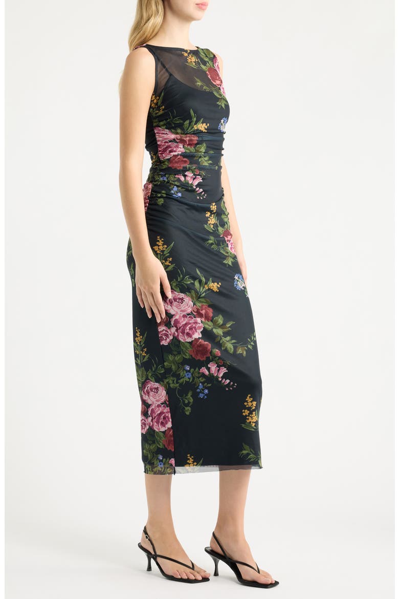 Benson Floral Mesh Dress, Alternate, color, GALA