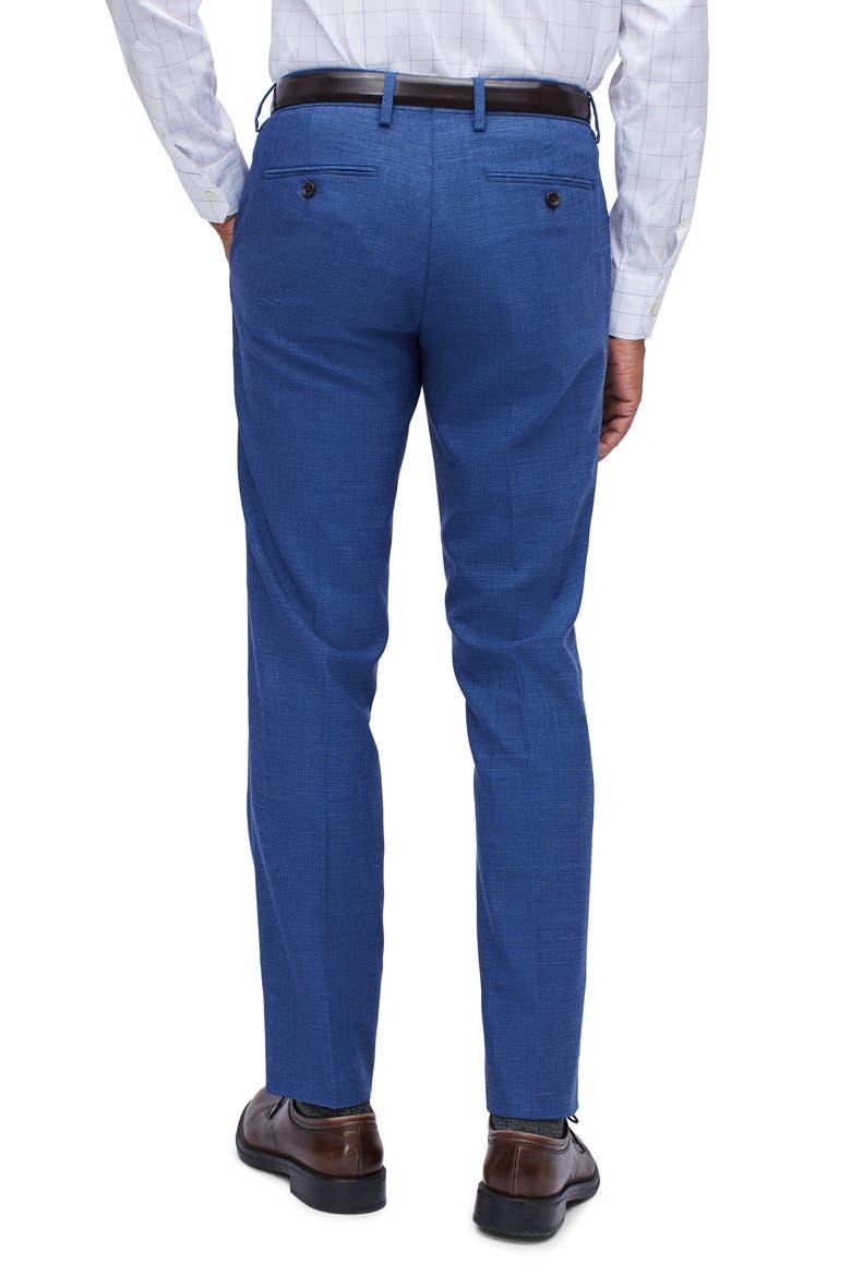 Jetsetter Slim Fit Flat Front Stretch Wool Dress Pants, Alternate, color, BLUE WEAVE