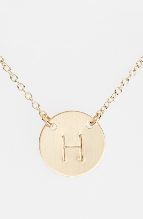 14k-Gold Fill Anchored Initial Disc Necklace