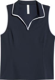 Zella Pace Piqué Knit Polo Tank