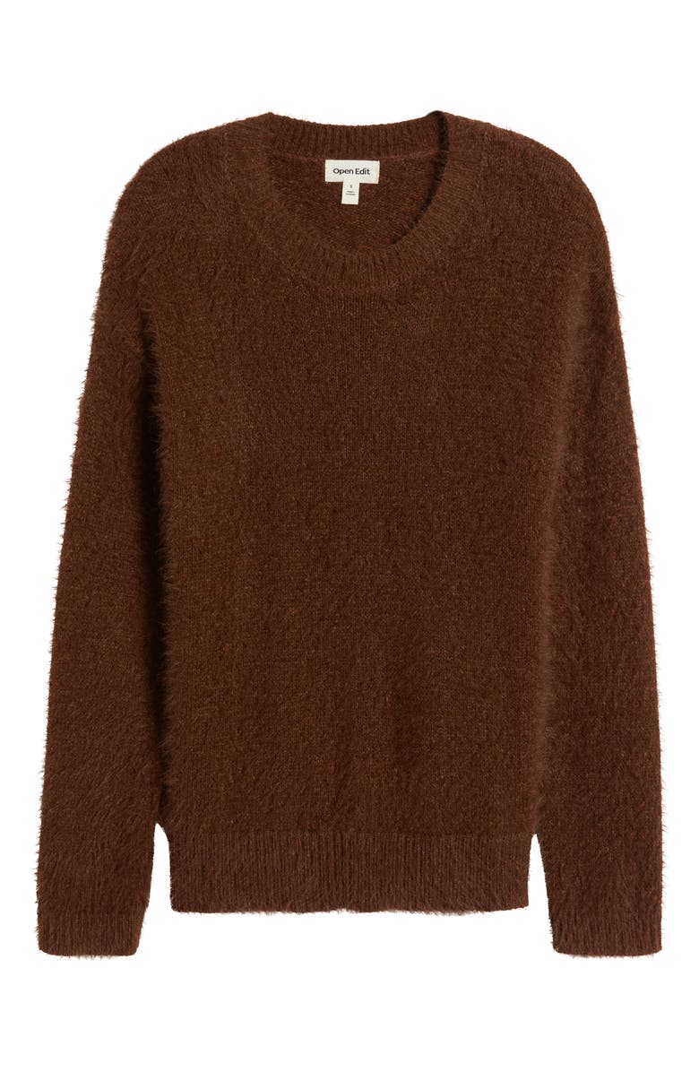 Open Edit Boyfriend Sweater, Alternate, color, Brown Soil