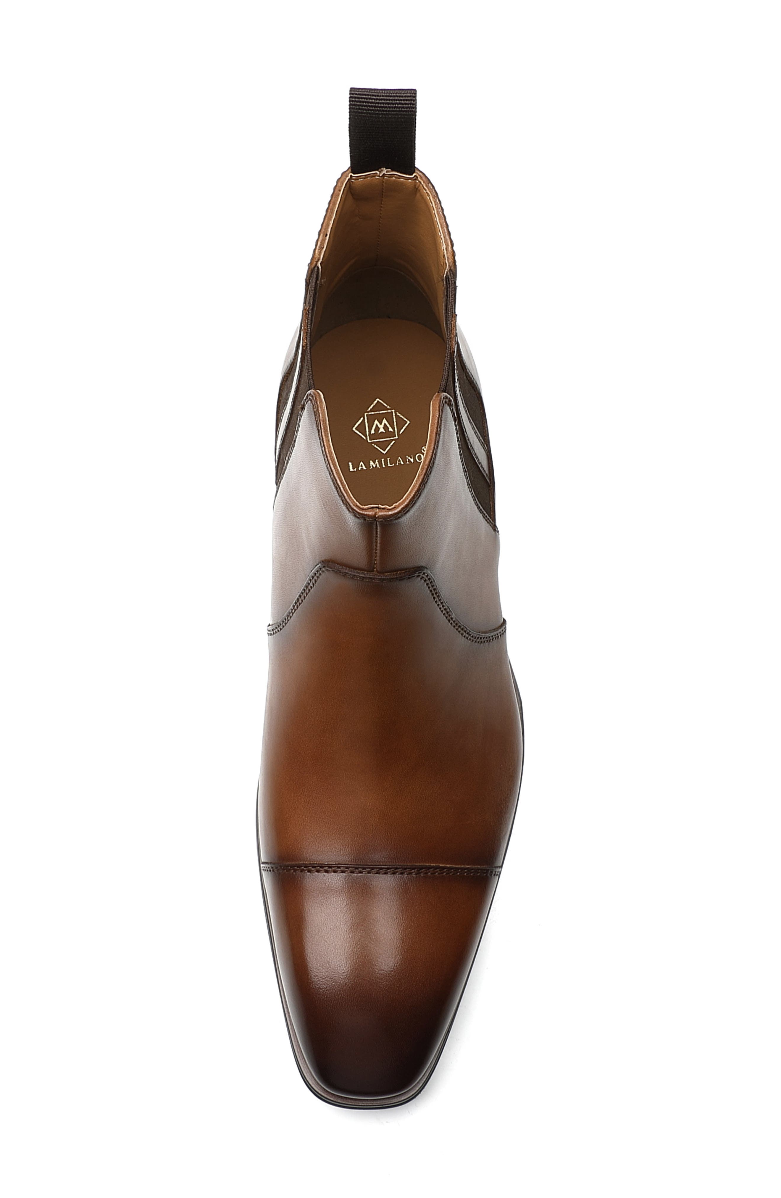 La Milano Crest Cap Toe Chelsea Boot, Alternate, color, Cognac