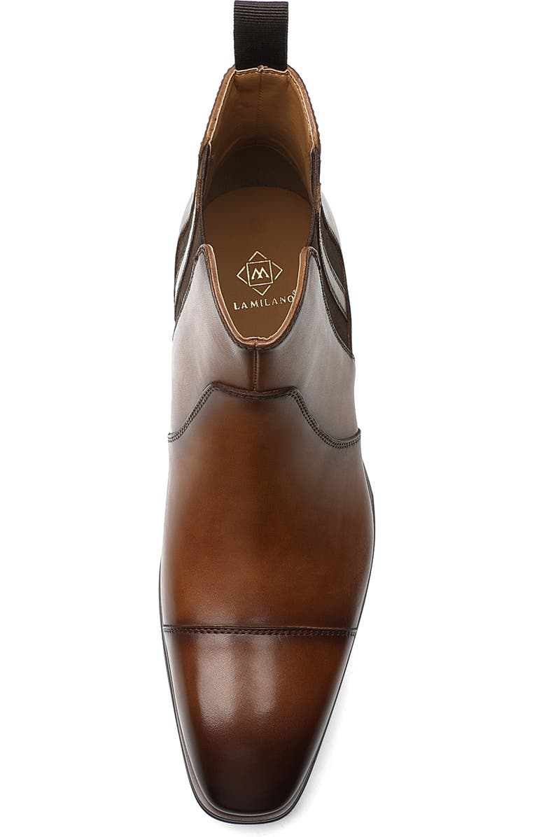 La Milano Crest Cap Toe Chelsea Boot, Alternate, color, Cognac