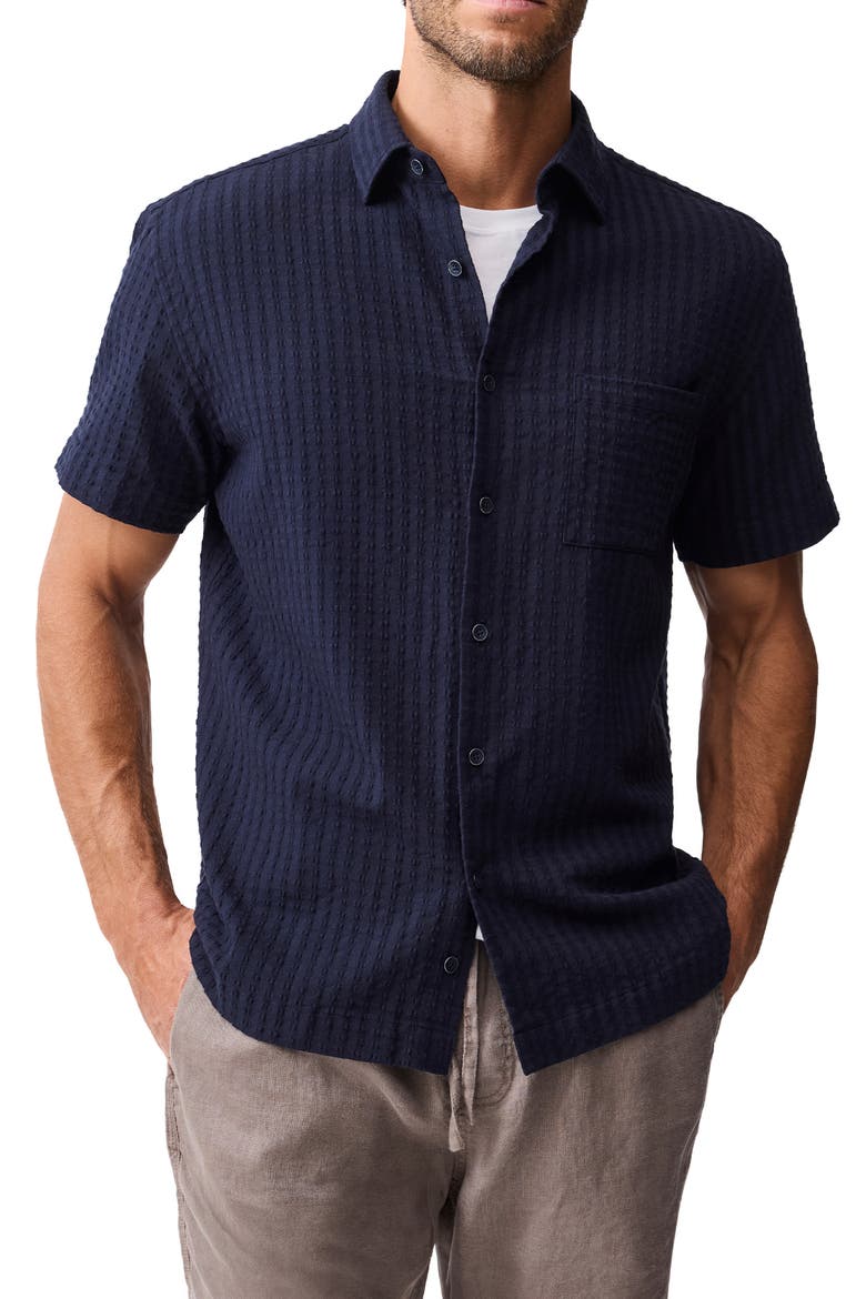 Mystery Creek Weekend Fit Short Sleeve Button-Up Shirt, Main, color, MIDNIGHT