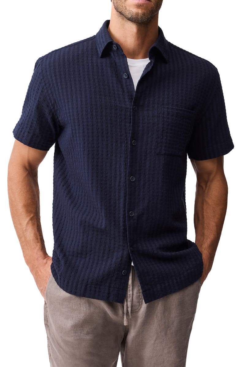 Rodd & Gunn Mystery Creek Weekend Fit Short Sleeve Button-Up Shirt, Main, color, Midnight
