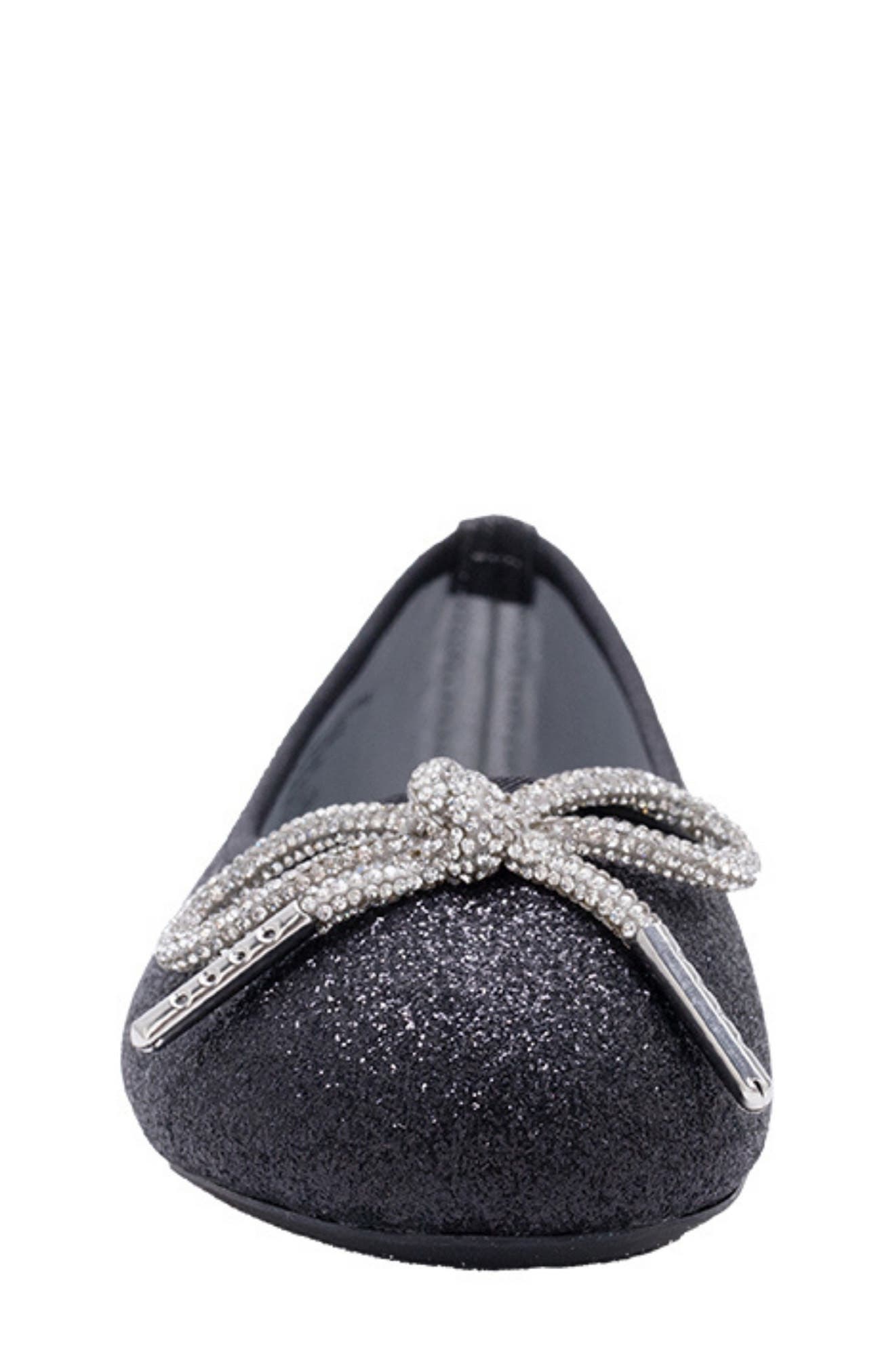 bebe Kids' Glitter Ballet Flat, Alternate, color, Black