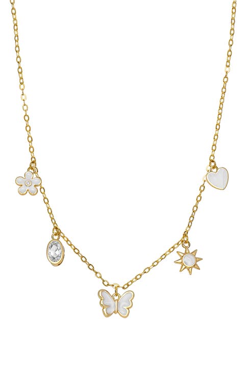Kids' Enamel & Cubic Zirconia Charm Necklace