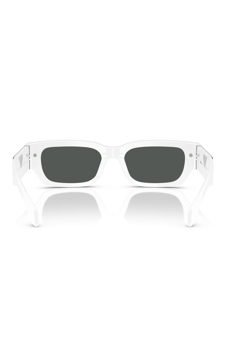 53mm Plaque Rectangular Sunglasses, Alternate, color, BLACK WHITE