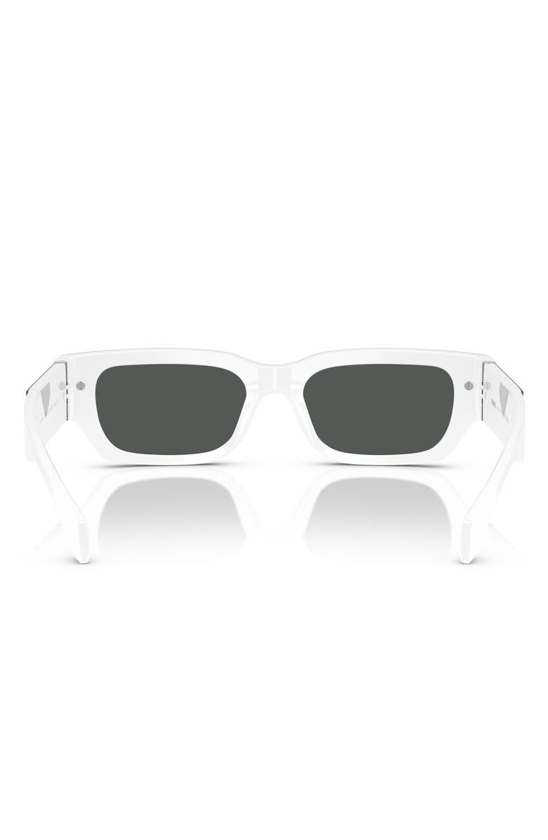 Versace 53mm Plaque Rectangular Sunglasses, Alternate, color, Black White