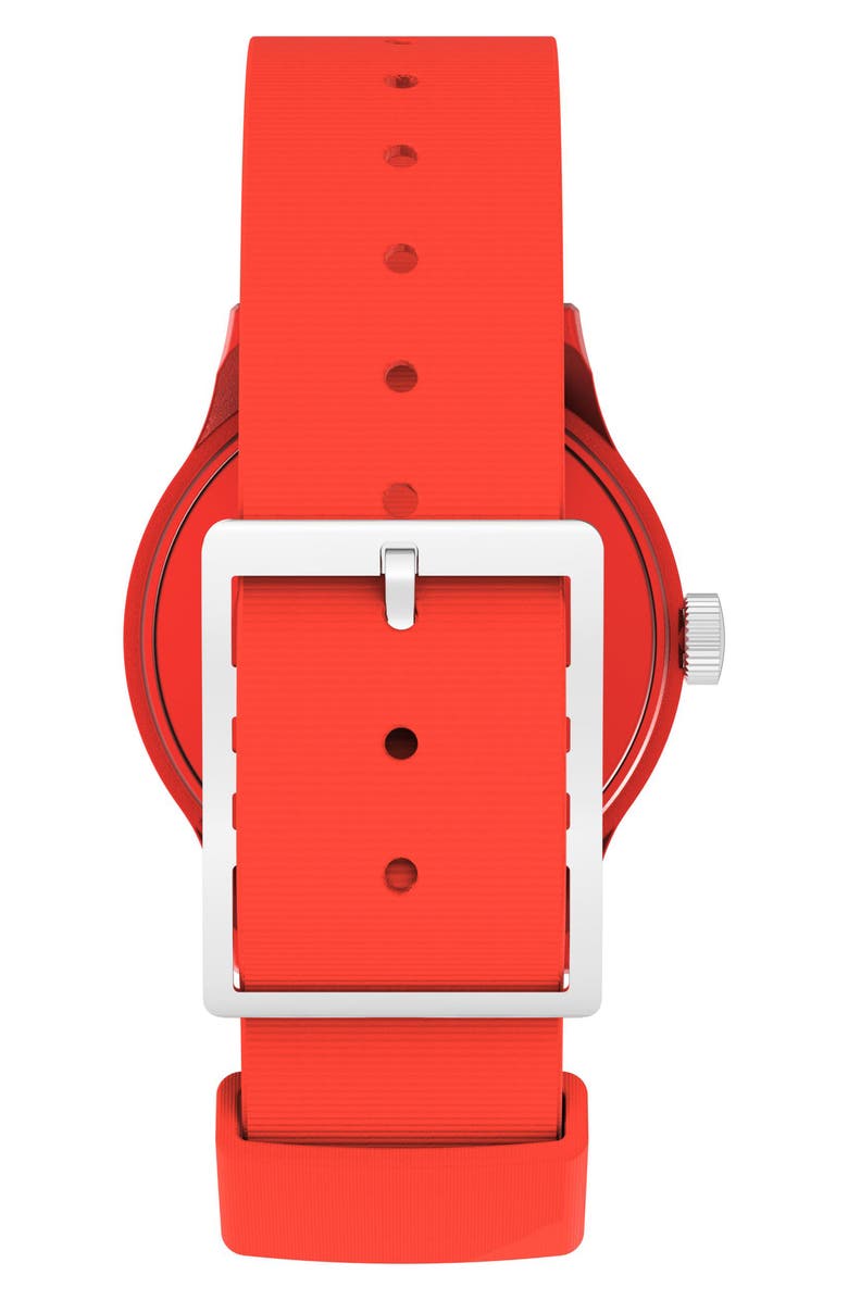 Timex<sup>®</sup> MK1 Orange Resin Webbing Strap Watch, 36mm, Alternate, color, Orange