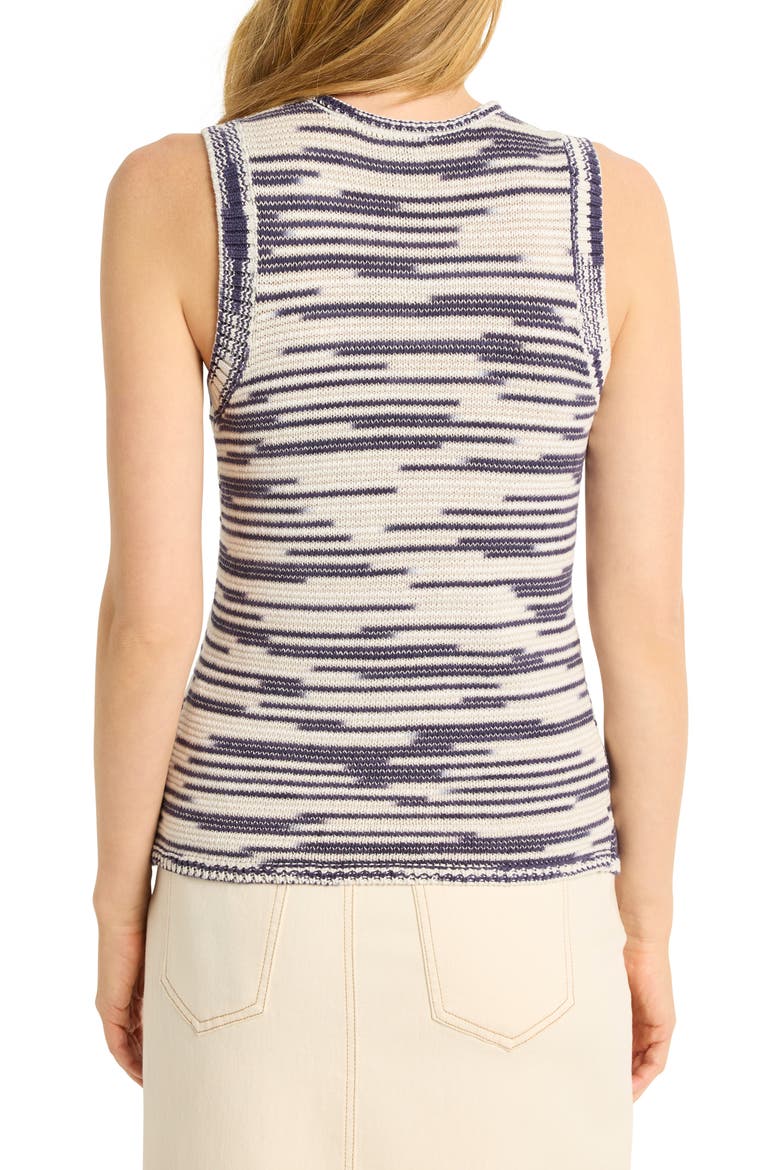 Wave Mix Knit Sleeveless Sweater, Alternate, color, INDIGO MULTI