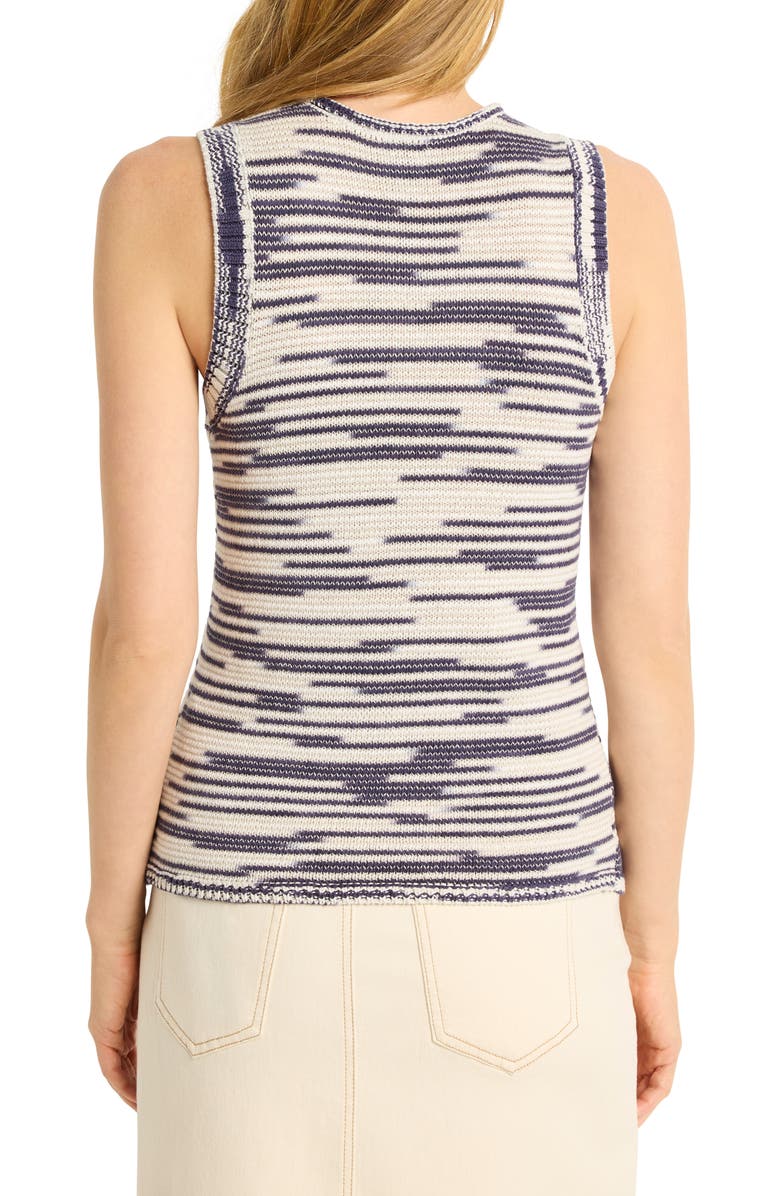 NIC+ZOE Wave Mix Knit Sleeveless Sweater, Alternate, color, Indigo Multi