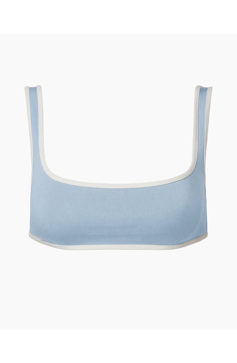 Onia Claire Square Neck Bikini Top, Alternate, color, Sky/White