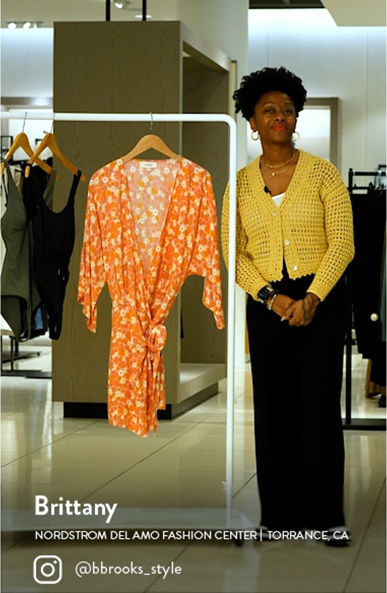 Pfieffer Floral Long Sleeve Cover-Up Wrap Dress, sales video thumbnail