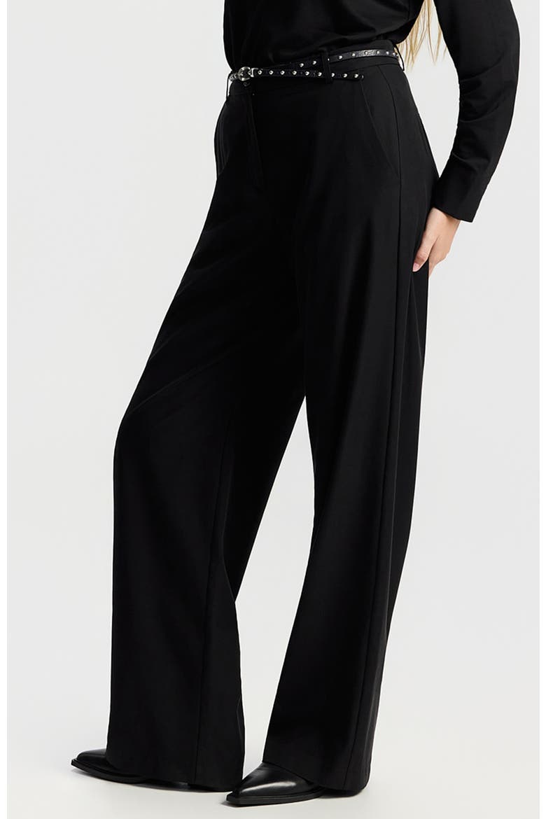 Ditza High-waist Wide-leg Trousers, Alternate, color, Black