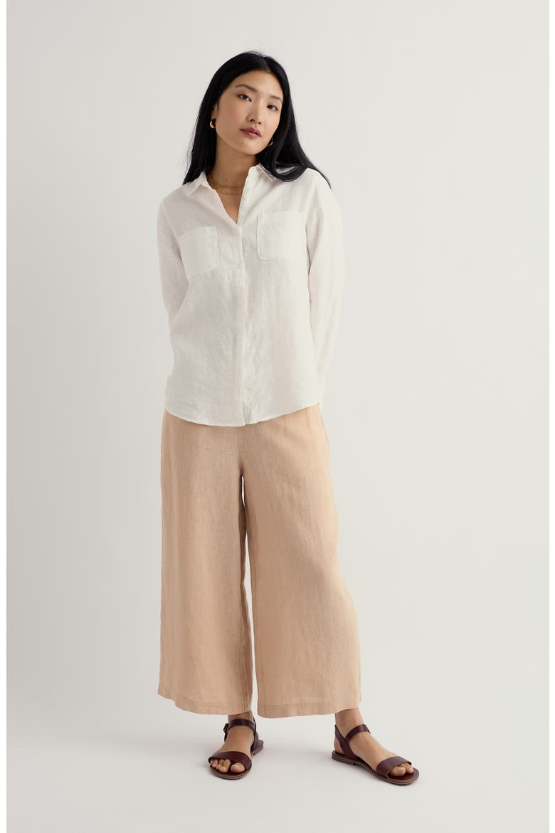Merrivale Linen Culottes, Alternate, color, WHELK
