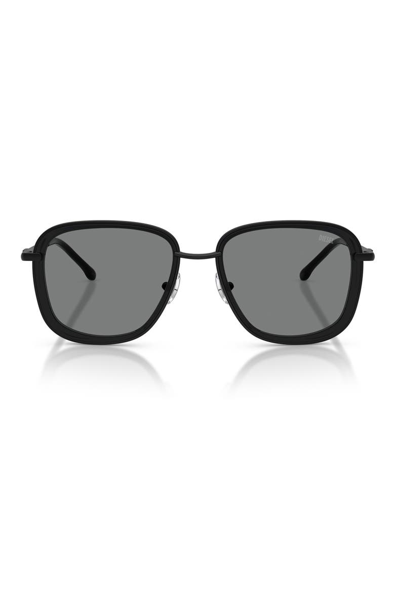 DL1017 52mm Square Sunglasses, Main, color, MATTE BLACK / DARK GREY