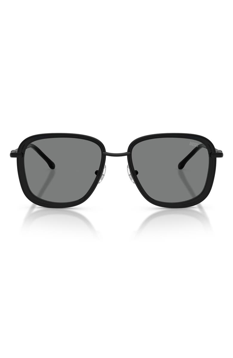 DIESEL<sup>®</sup> DL1017 52mm Square Sunglasses, Main, color, Matte Black / Dark Grey