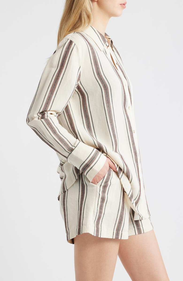 Rails Knox Variegated Stripe Linen Blend Button-Up Shirt, Alternate, color, Sequoia Stripe