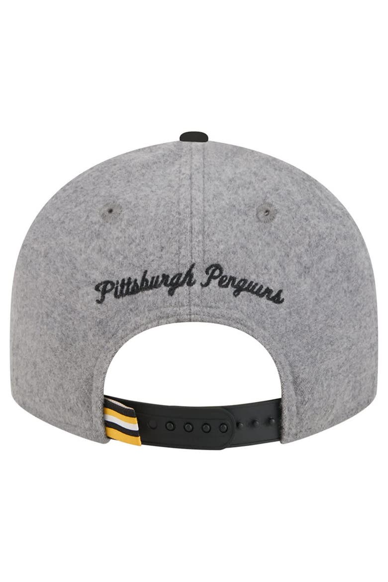 Men's New Era  Gray/Black Pittsburgh Penguins Wool Pin Low Profile 9FIFTY Snapback Hat, Alternate, color, Gray