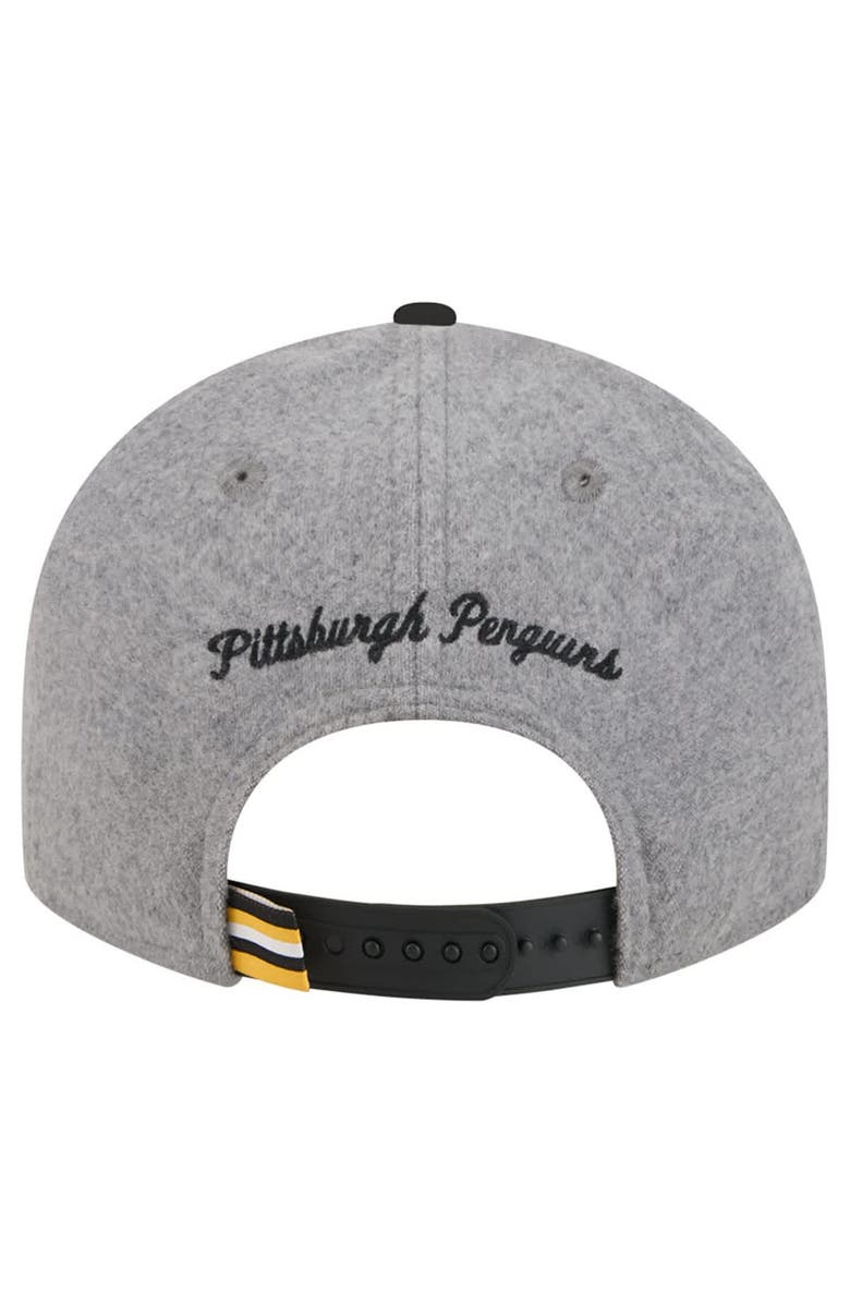 New Era Men's New Era Gray/Black Pittsburgh Penguins Wool Pin Low Profile 9FIFTY Snapback Hat, Alternate, color, Gray