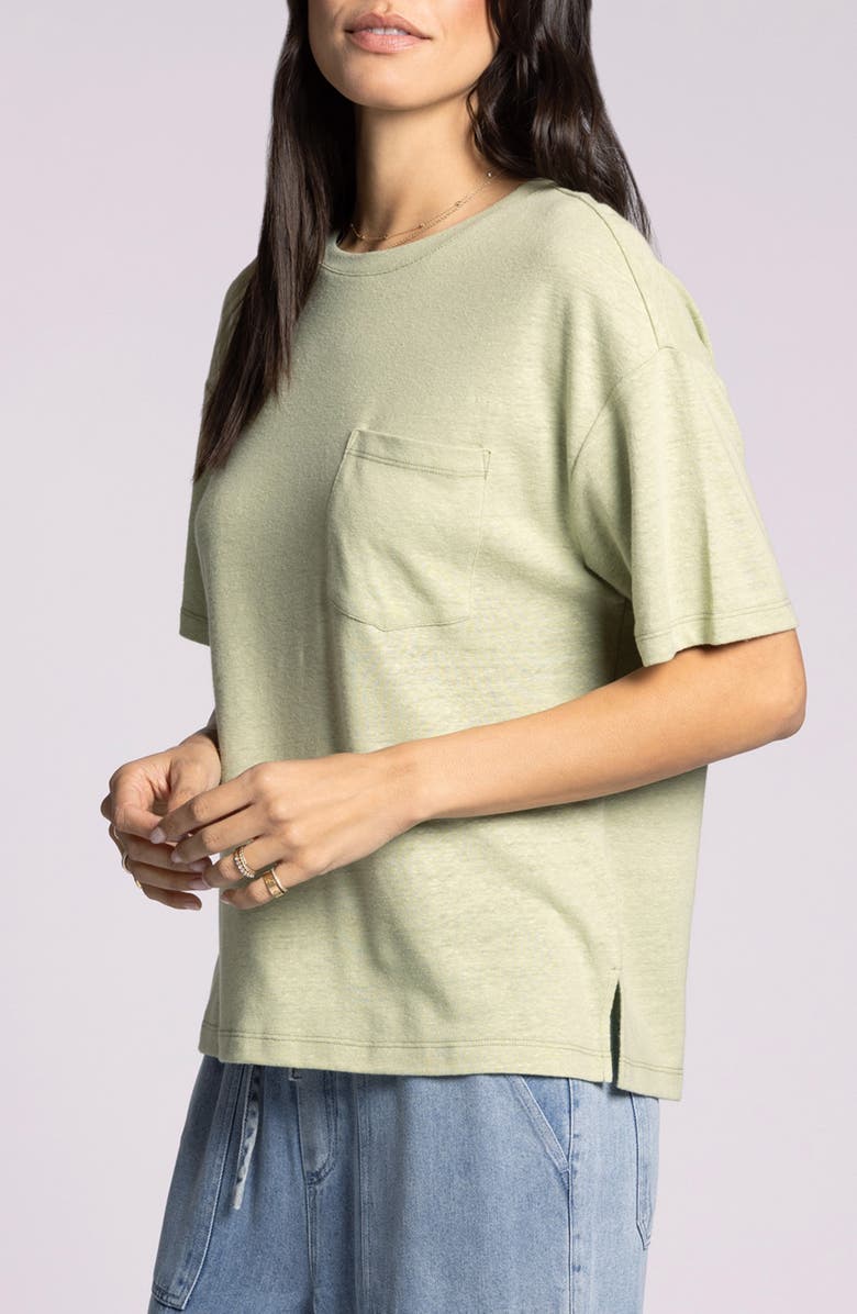 Thread & Supply Kay Oversize Linen Blend T-Shirt, Alternate, color, Aloe