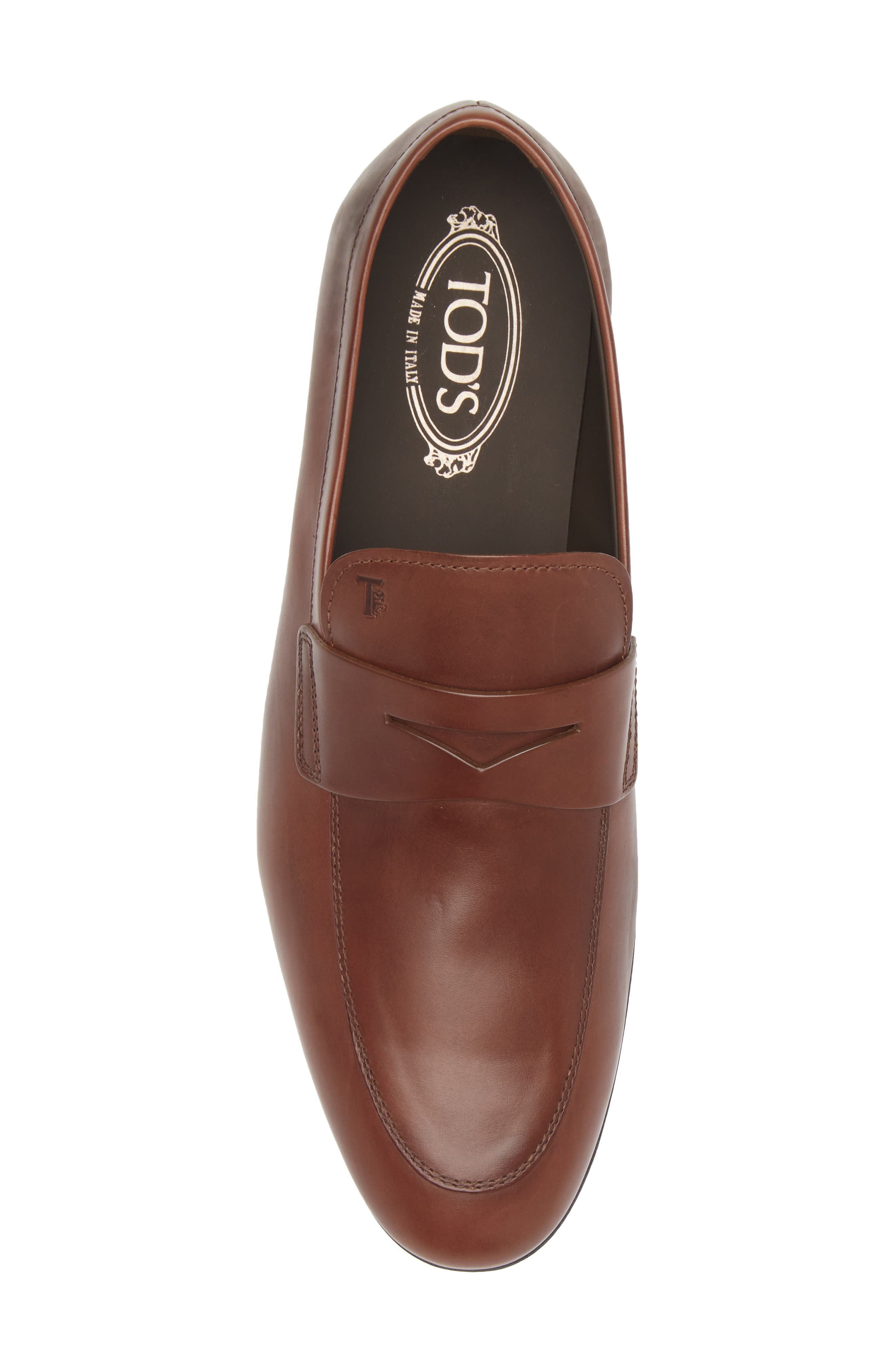 Tod's Apron Toe Loafer, Alternate, color, Teak