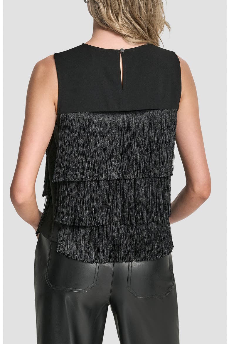 Tiered Fringe Top, Alternate, color, BLACK