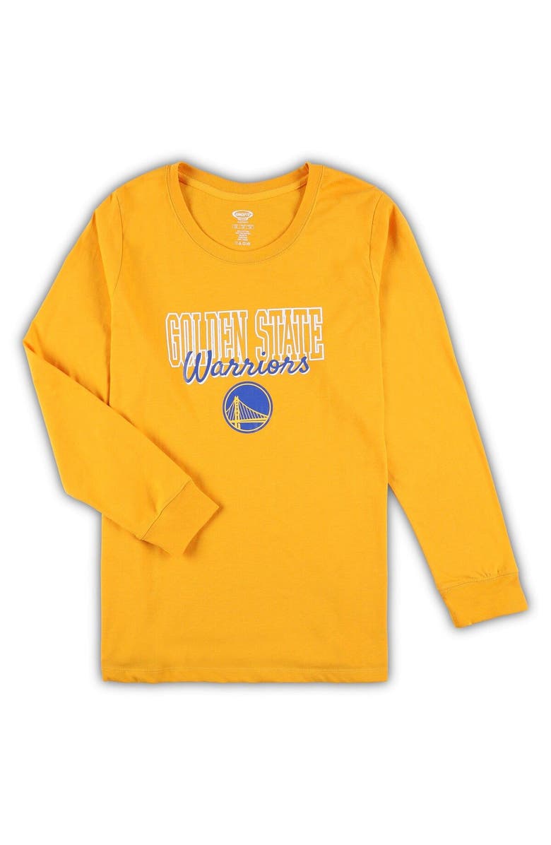 CONCEPTS SPORT Women's Concepts Sport Gold/Heather Gray Los Angeles Lakers Plus Size Long Sleeve T-Shirt and Shorts Sleep Set, Alternate, color, Gold