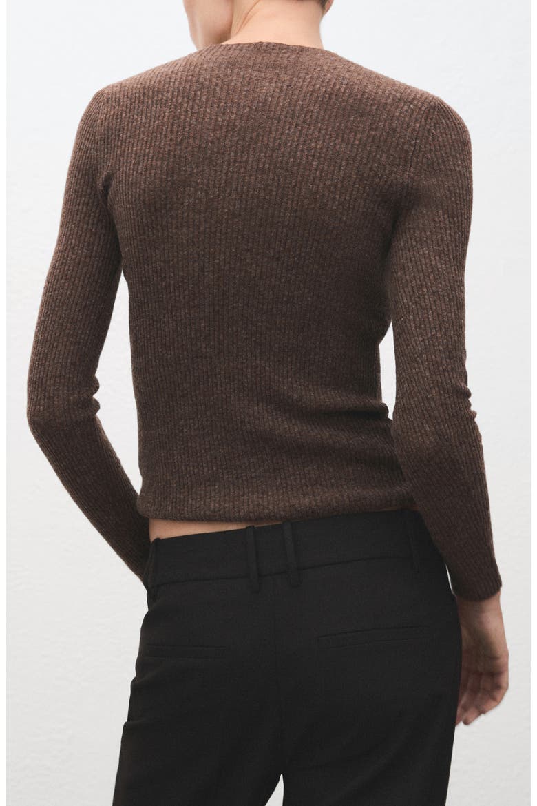 Mock Neck Rib Sweater, Alternate, color, CHOCOLATE