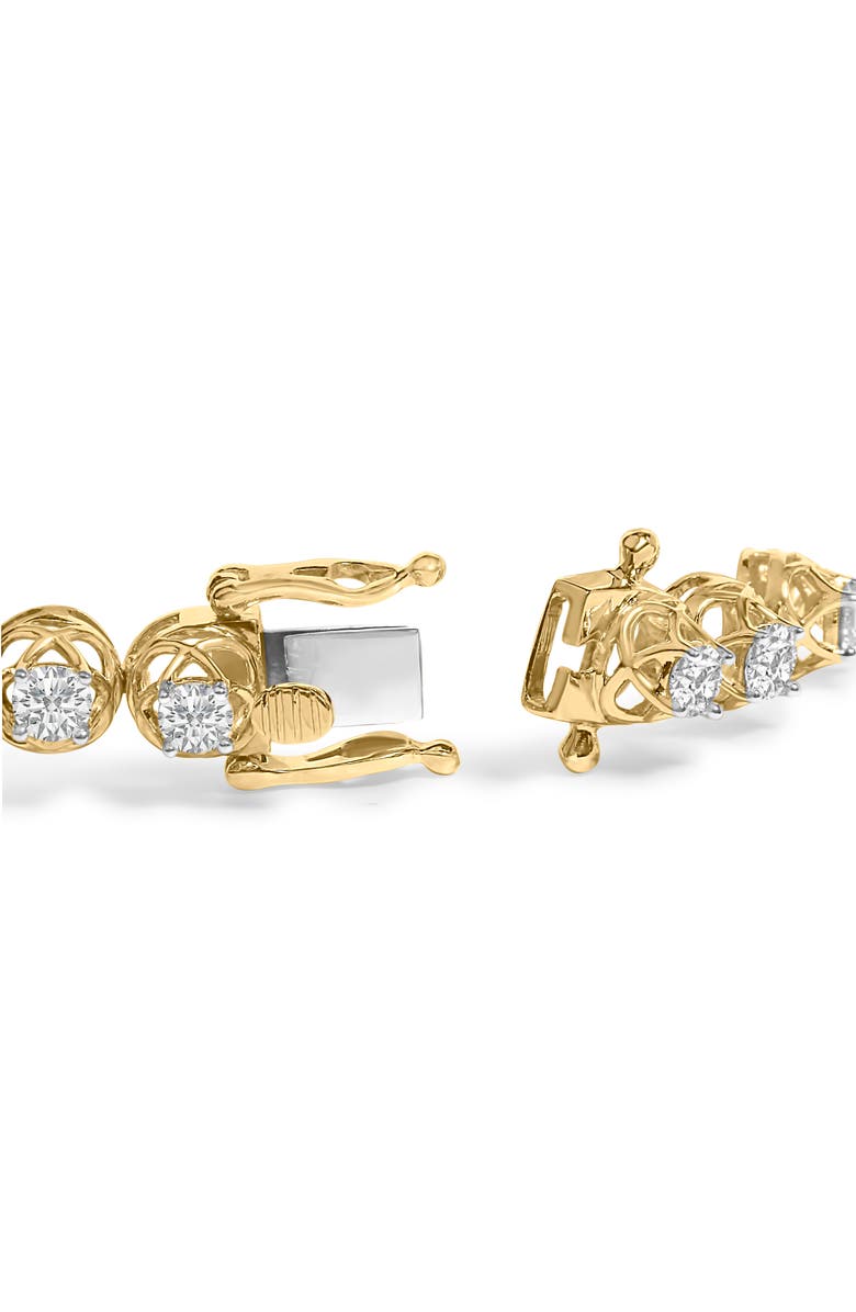 Haus of Brilliance 14K Yellow Gold Plated Silver 3 9/10 Cttw Diamond Buttercup Style Tennis Bracelet, Alternate, color, Yellow