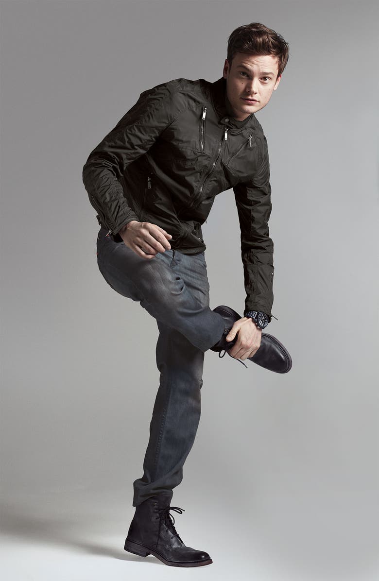DIESEL<sup>®</sup> 'Jurlo' Trim Fit Nylon Moto Jacket, Alternate, color, 