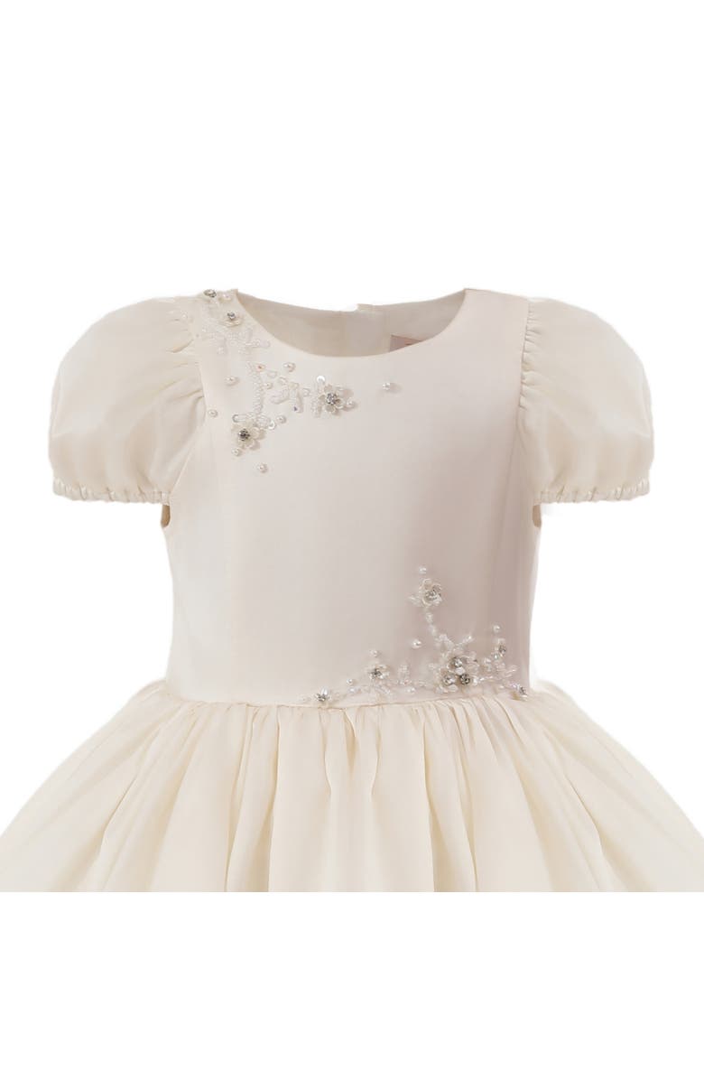 Tulleen Embroidered Pleated Dress, Alternate, color, Ivory