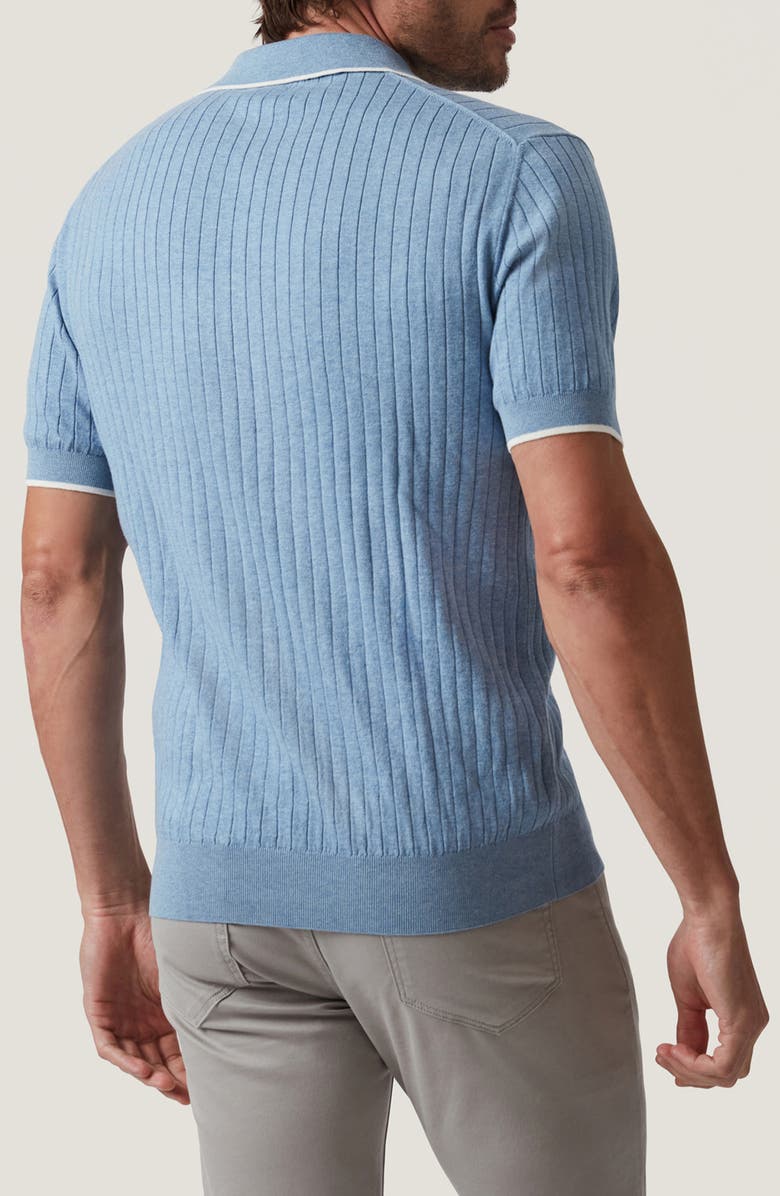 34 Heritage Rib Short Sleeve Polo Sweater, Alternate, color, Blue