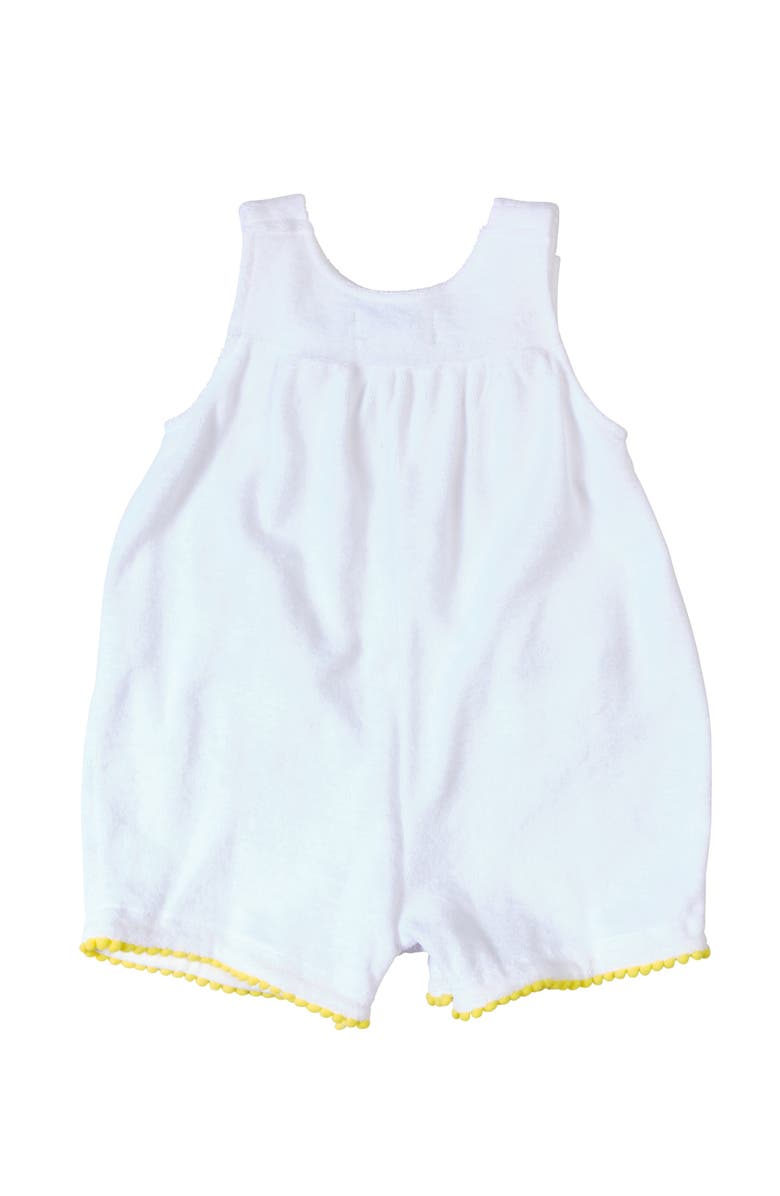 Florence Eiseman Terry Romper With Pom Poms, Alternate, color, White