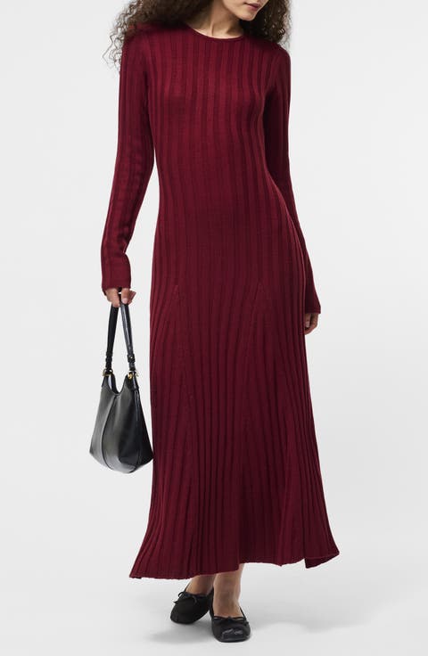 Long Sleeve Rib Maxi Sweater Dress