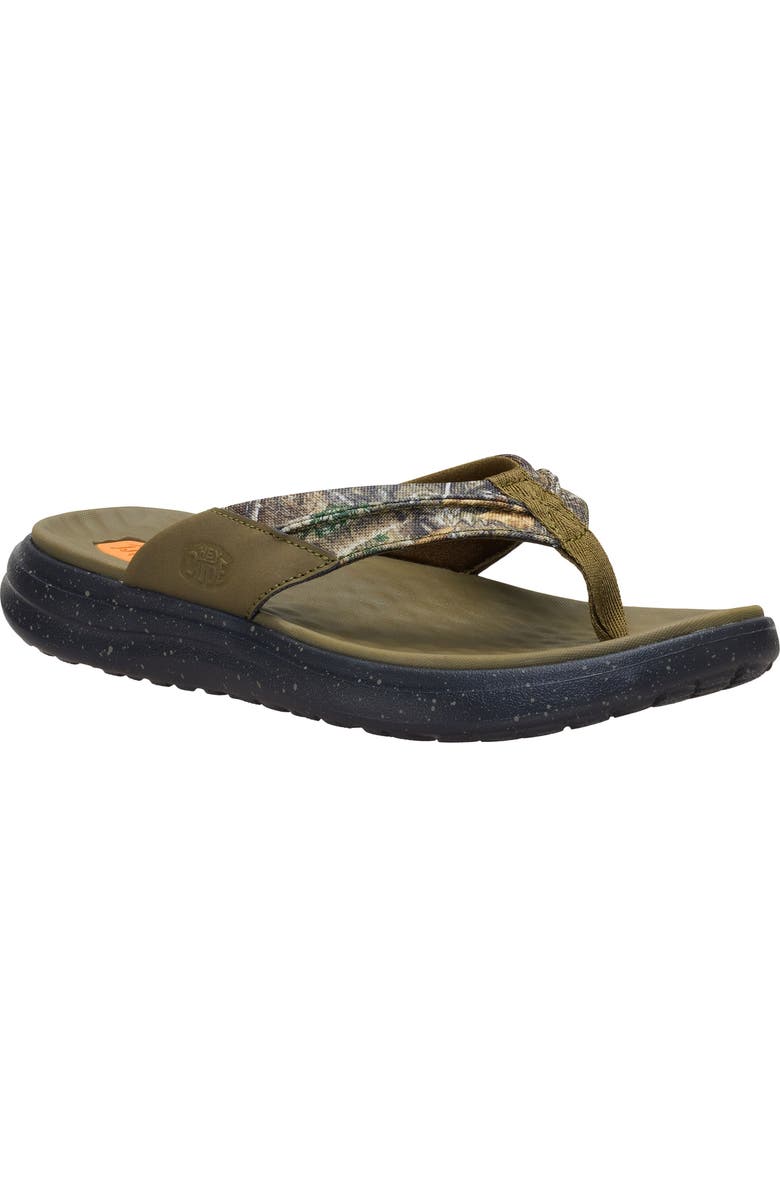 Hey Dude Finn RealTree Flip Flop, Main, color, Green