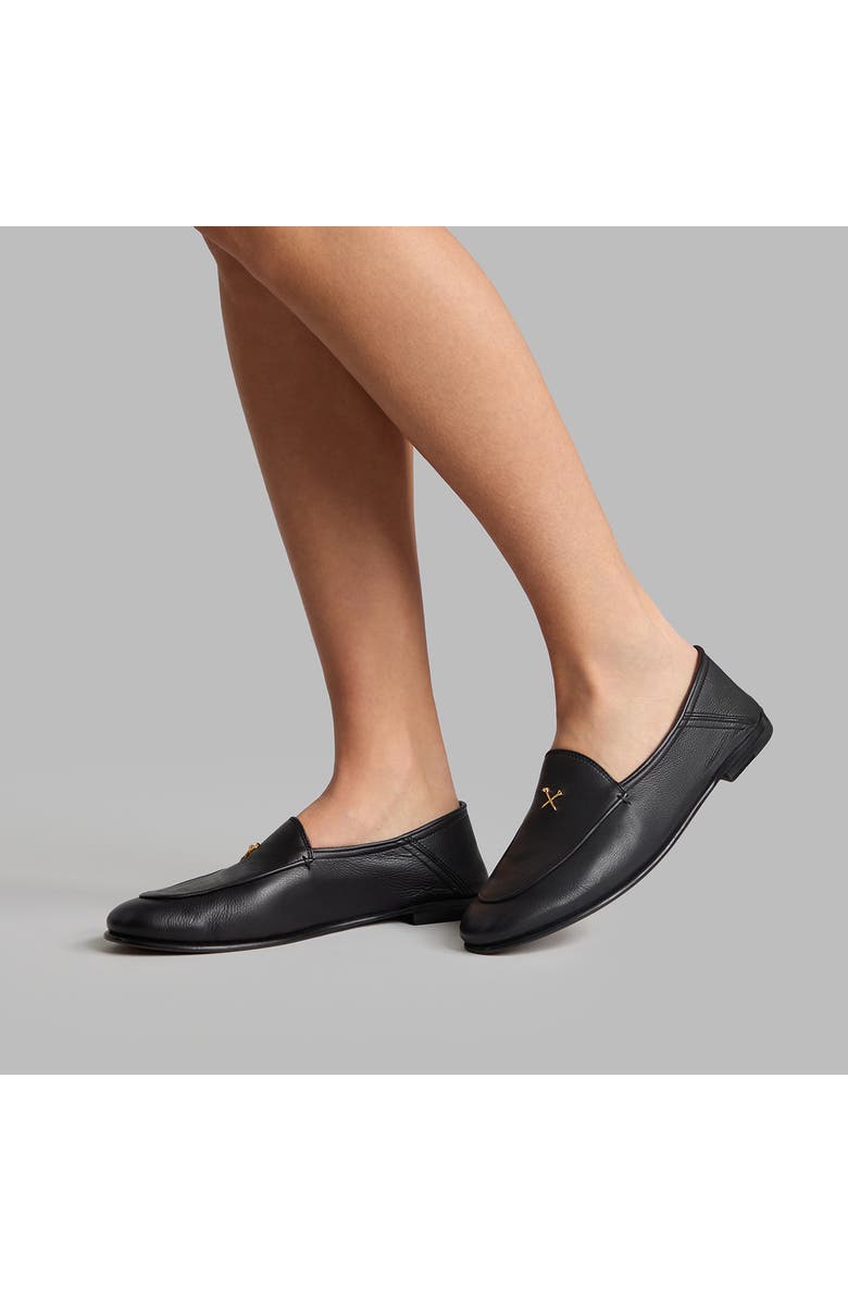 G/FORE Metal Tees Leather Flex Loafer, Alternate, color, Onyx