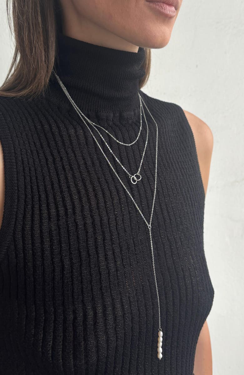Adornia Set of 2 Assorted Lariat Necklaces, Alternate, color, Silver