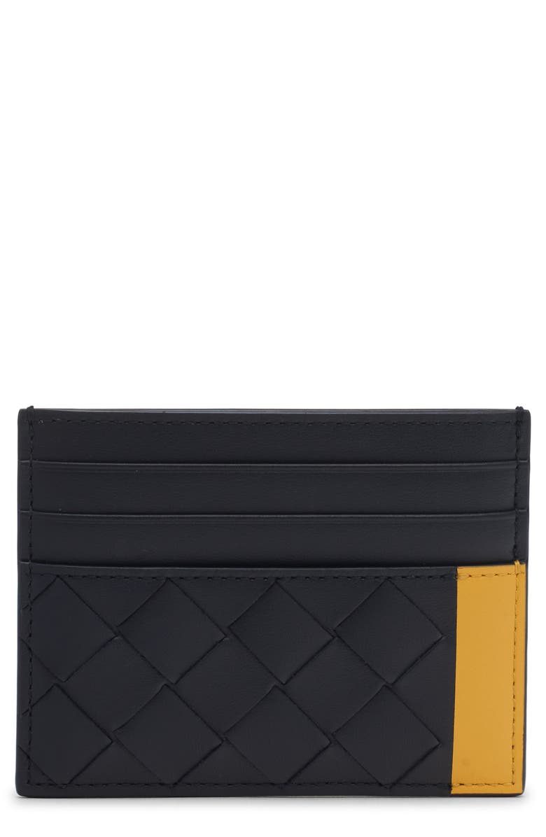 Bottega Veneta Intrecciato Leather Card Holder, Main, color, 4112 Midnight-Taxi