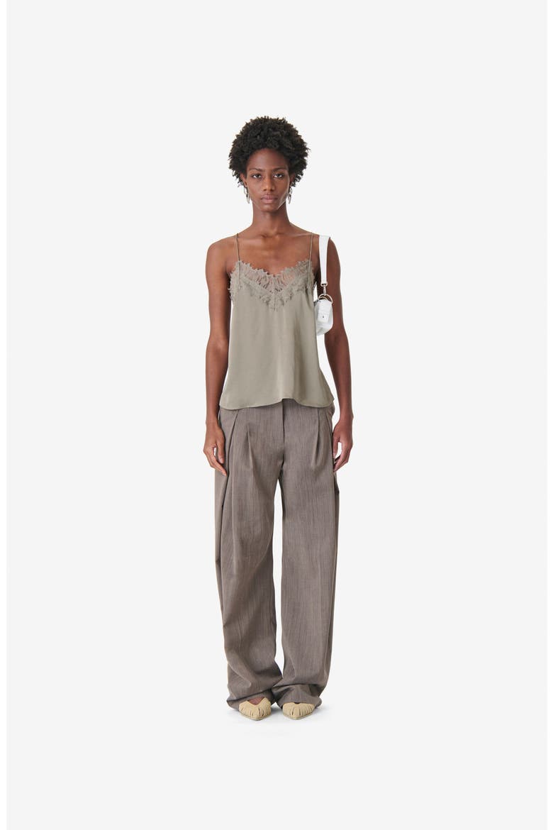 Newin Lace-Trim Camisole, Main, color, OLIVE GREEN