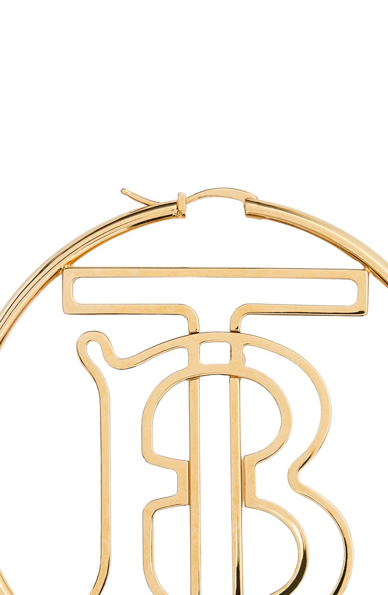 Burberry TB Monogram Outline Hoop Earrings, Alternate, color, 