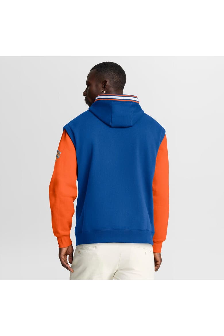 Men's Fanatics  Blue/Orange New York Knicks Half Court Shot Clock Fastbreak Hoodie, Alternate, color, Blue