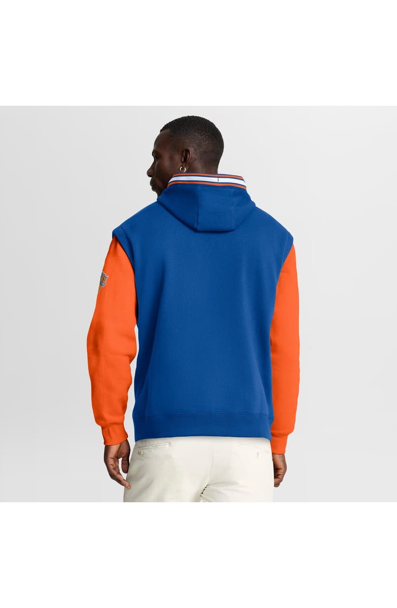FANATICS Men's Fanatics Blue/Orange New York Knicks Half Court Shot Clock Fastbreak Hoodie, Alternate, color, Blue