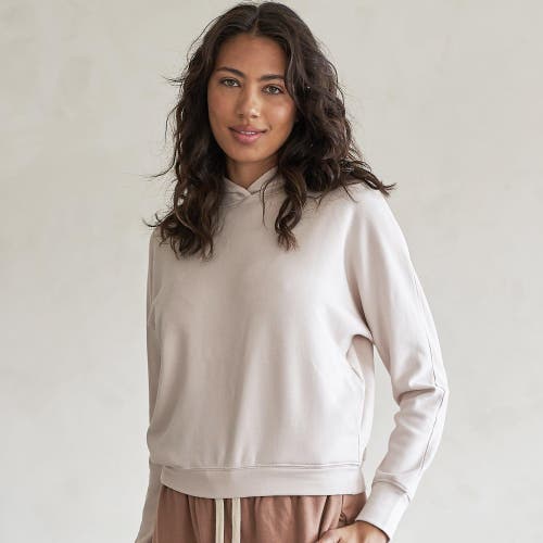 eavolu Baikal Eco-Luxe Fleece Dolman Crop Hoodie | Cloud-Soft Comfort in Bone  product